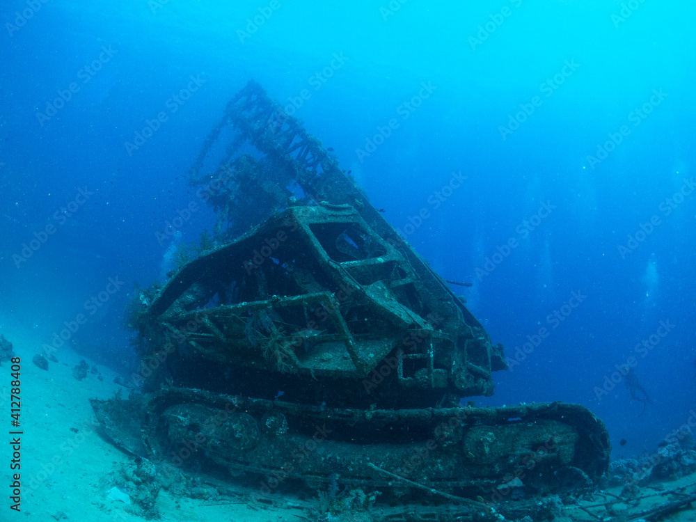 sunken boat in red sea