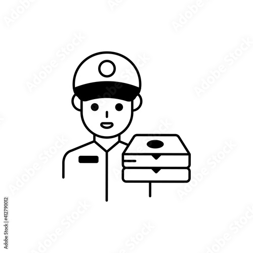  Delivery boy  Vector Icon Style Illustration. EPS 10 File