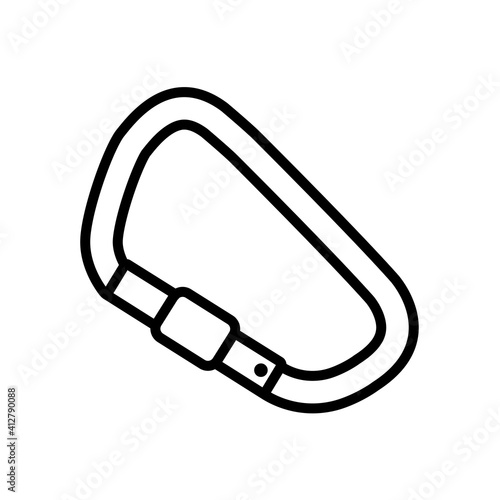 carabiner adventure outdoor icon design vector template