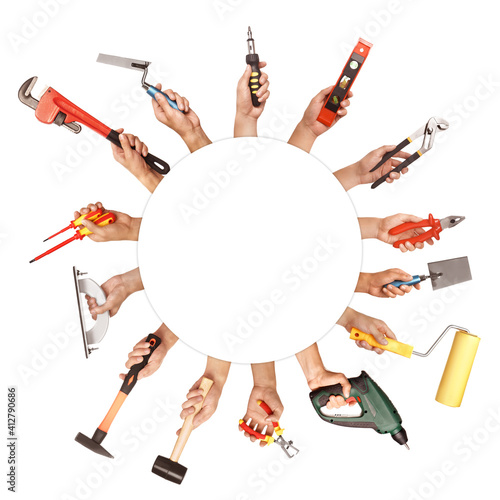 Set of different constructi...