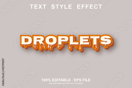 droplets text effect editable