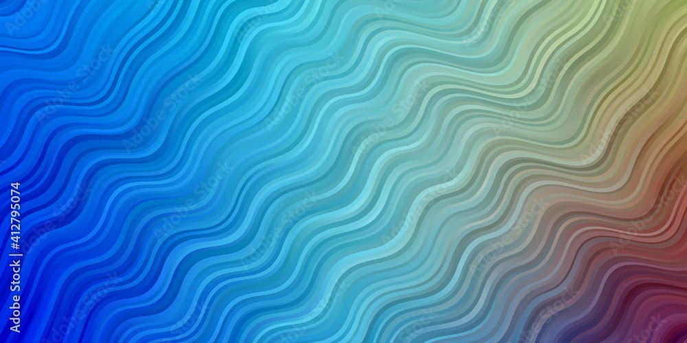 Light Blue, Red vector pattern with wry lines.