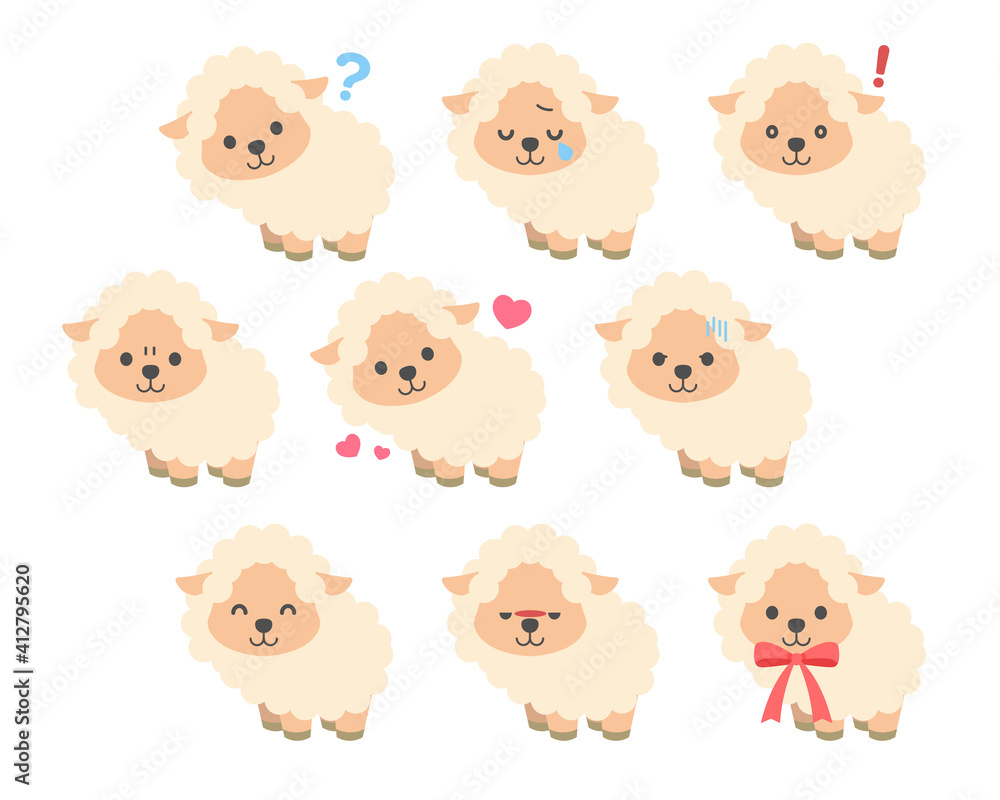 羊イラスト素材 : Sheep illustration material 羊イラスト素材 : Sheep illustration material