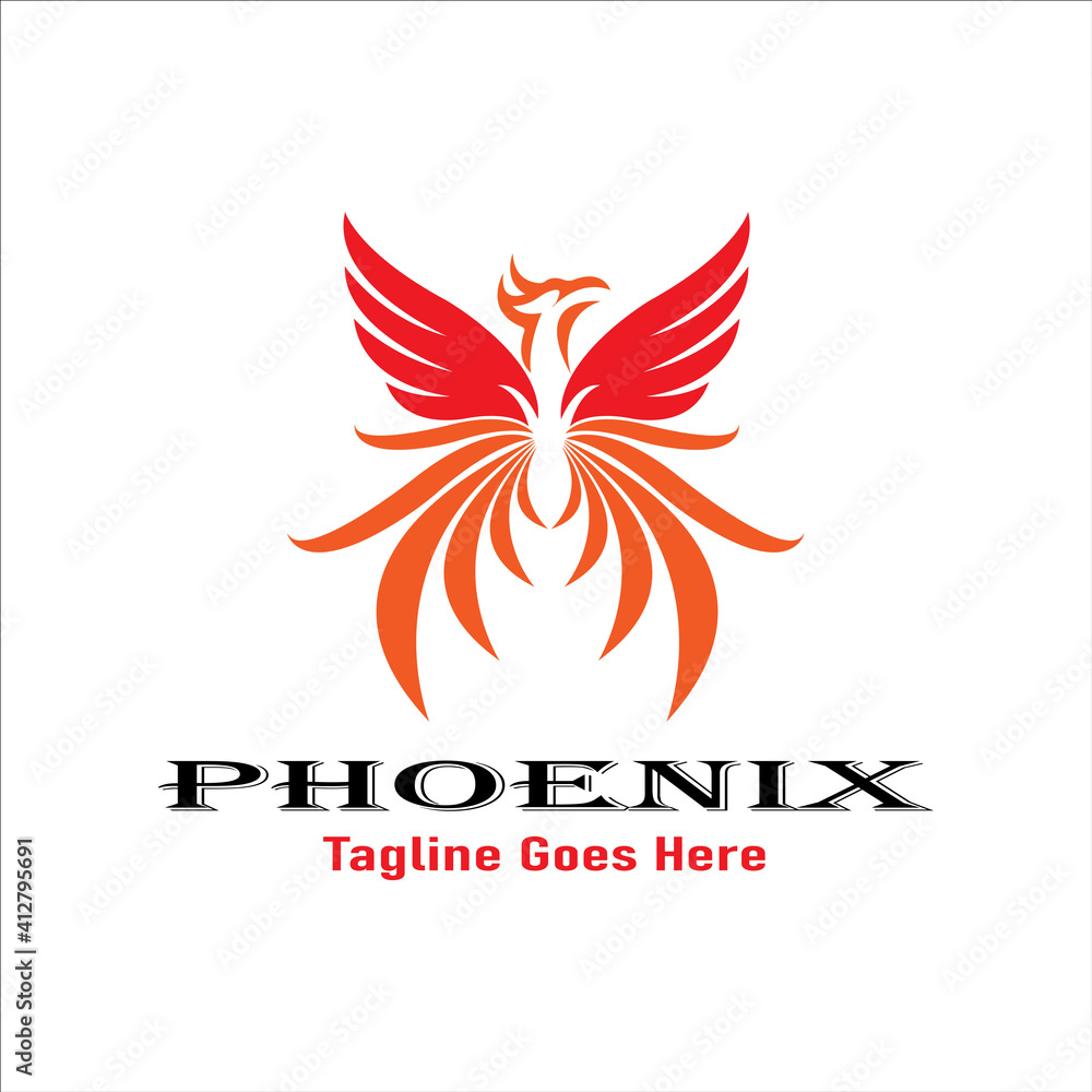 Vector illustration of phoenix. Modern logo idea.