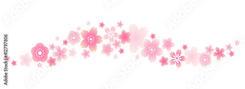 桜のライン(罫線)ベクターイラスト