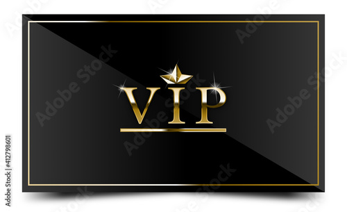 Premium VIP card with gold elements and crown
