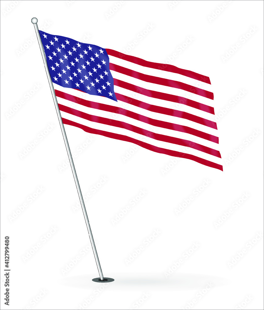 Obraz premium Scalable vector image of the national flag of the united states of america