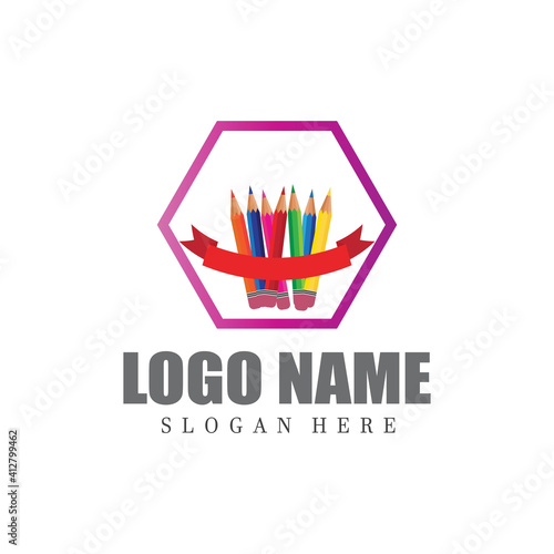 pencil logo vector icon template Illustration