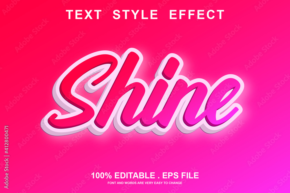shine text effect editable