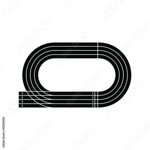 Running track field icon. Illustration of big stadium have running track. vector illustration