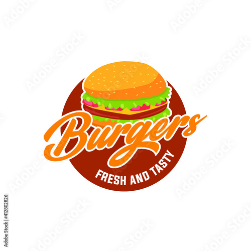 Burger Logo  Emblem Vector Logo 