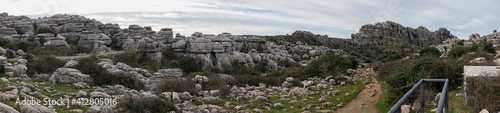 panorama view of the El Torcal Nature Reserve in Andalusia with ist strange karst rock formations © makasana photo