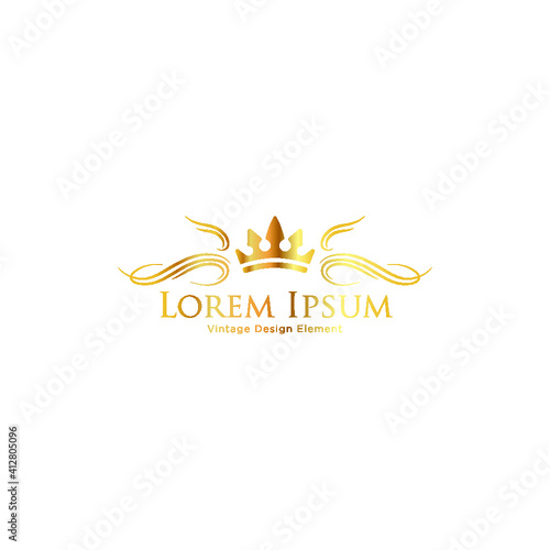 Vintage monogram template .  Vector logo design template for boutique hotel, restaurant, jewelry
