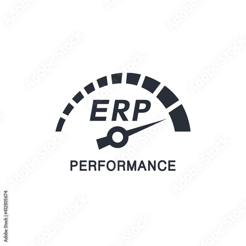 ERP system, Enterprise resource planning. High business performance. Vector illustration isolated on white background.