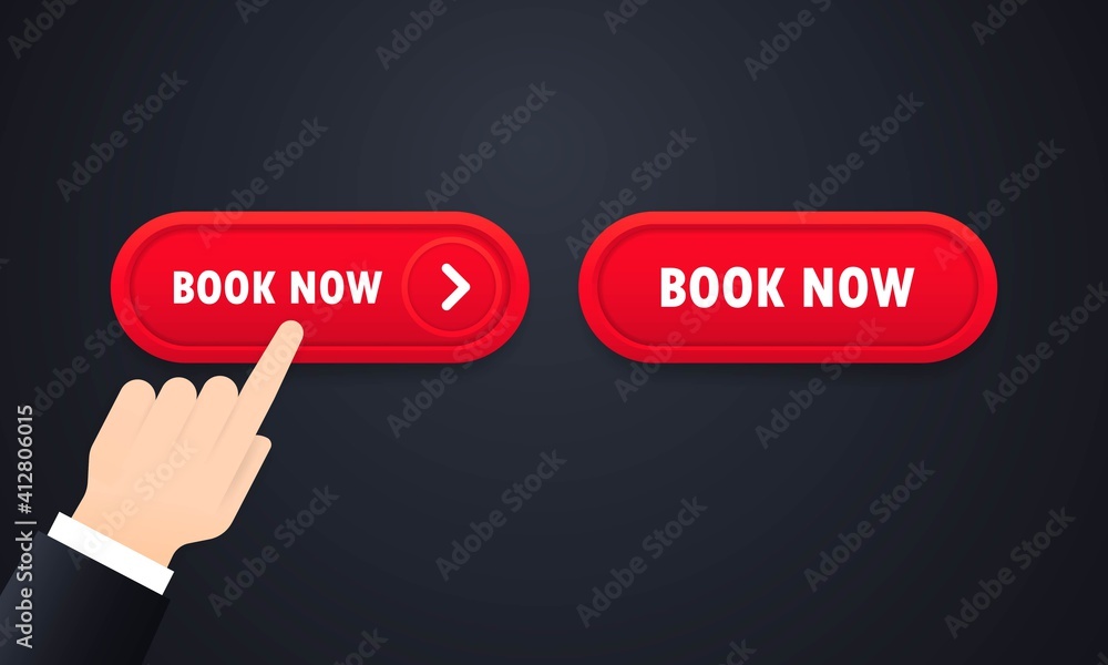 Book now button set. For website. Vector on isolated white background. EPS 10 Book now button set. For website. Vector on isolated white background. EPS 10
