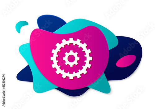 Color Bicycle cassette mountain bike icon isolated on white background. Rear Bicycle Sprocket. Chainring crankset with chain. Abstract banner with liquid shapes. Vector.