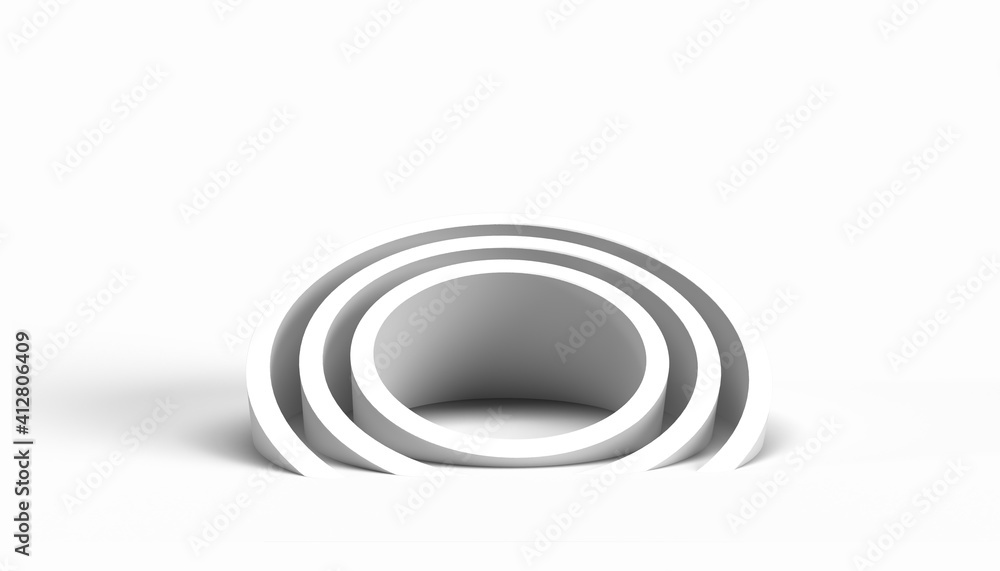 Obraz premium 3D rendering geometric background concept. 3d circles illustration. Abstract creative texture for business template.
