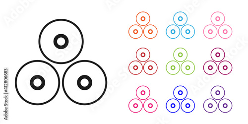 Black Paint spray can icon isolated on white background. Set icons colorful. Vector.