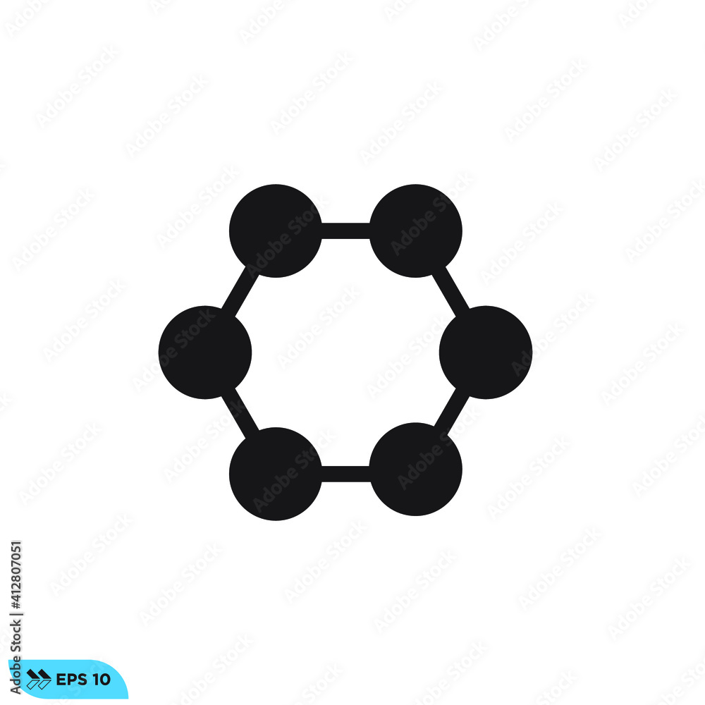 Icon vector graphic of molecule Icon vector graphic of molecule