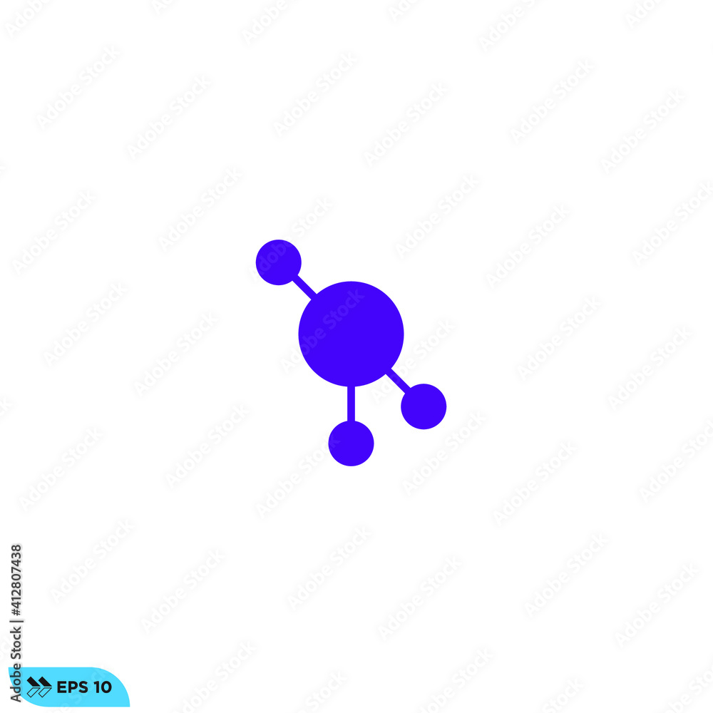Icon vector graphic of molecule Icon vector graphic of molecule