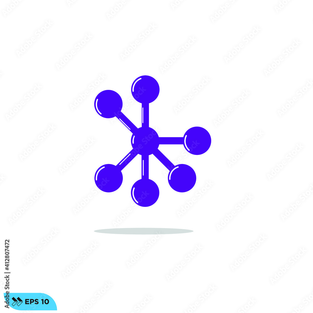 Icon vector graphic of molecule Icon vector graphic of molecule