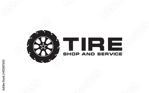 Tire icon vector illustration on a white background
