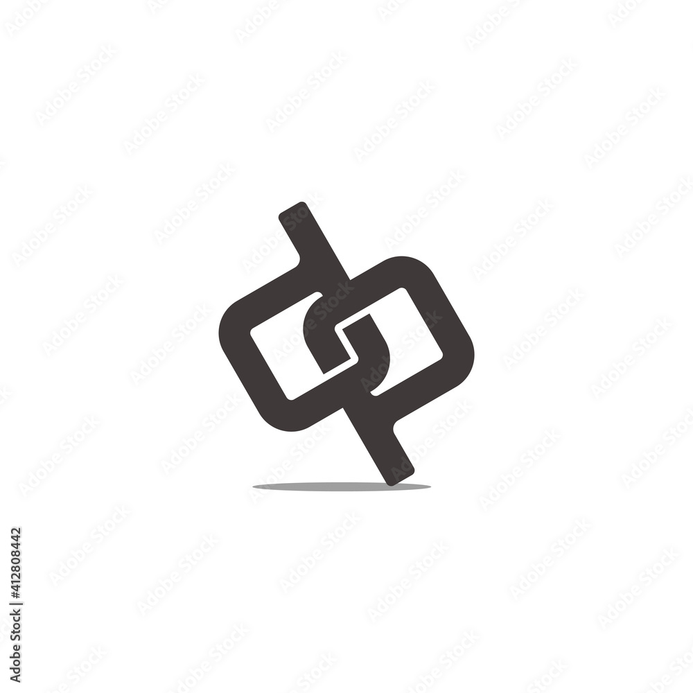 Fototapeta premium letter dp square links shadow geometric design vector