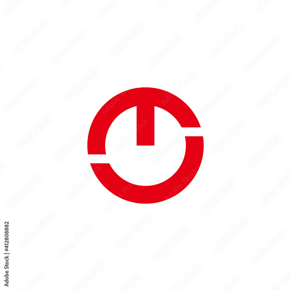 abstract letter flat geometric round power button logo vector abstract letter flat geometric round power button logo vector