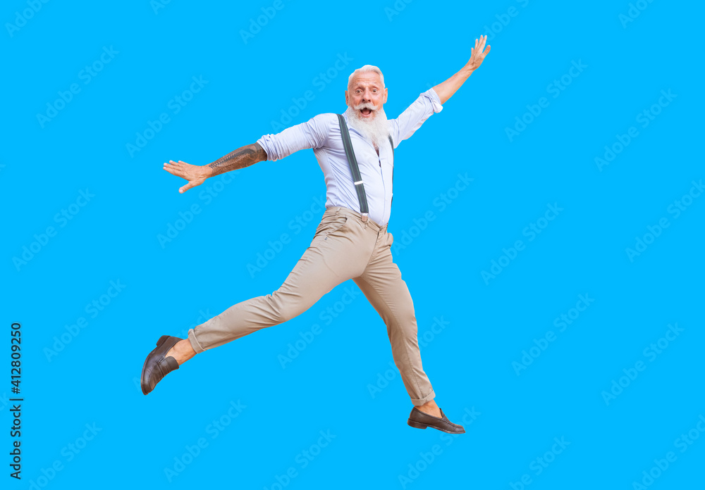 Senior man jumping