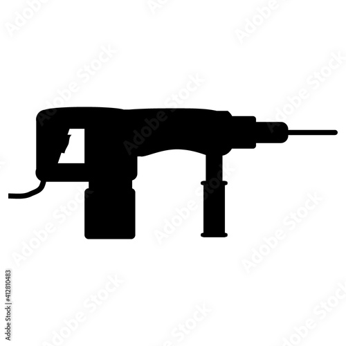 Hammer drill icon on white.