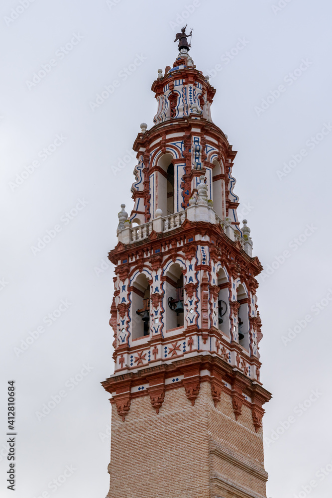 Church of San Juan Bautista bell tower in the heart of the old town of Ecija