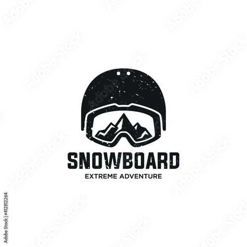 Snowboarding Club Flat Vector Icon 
