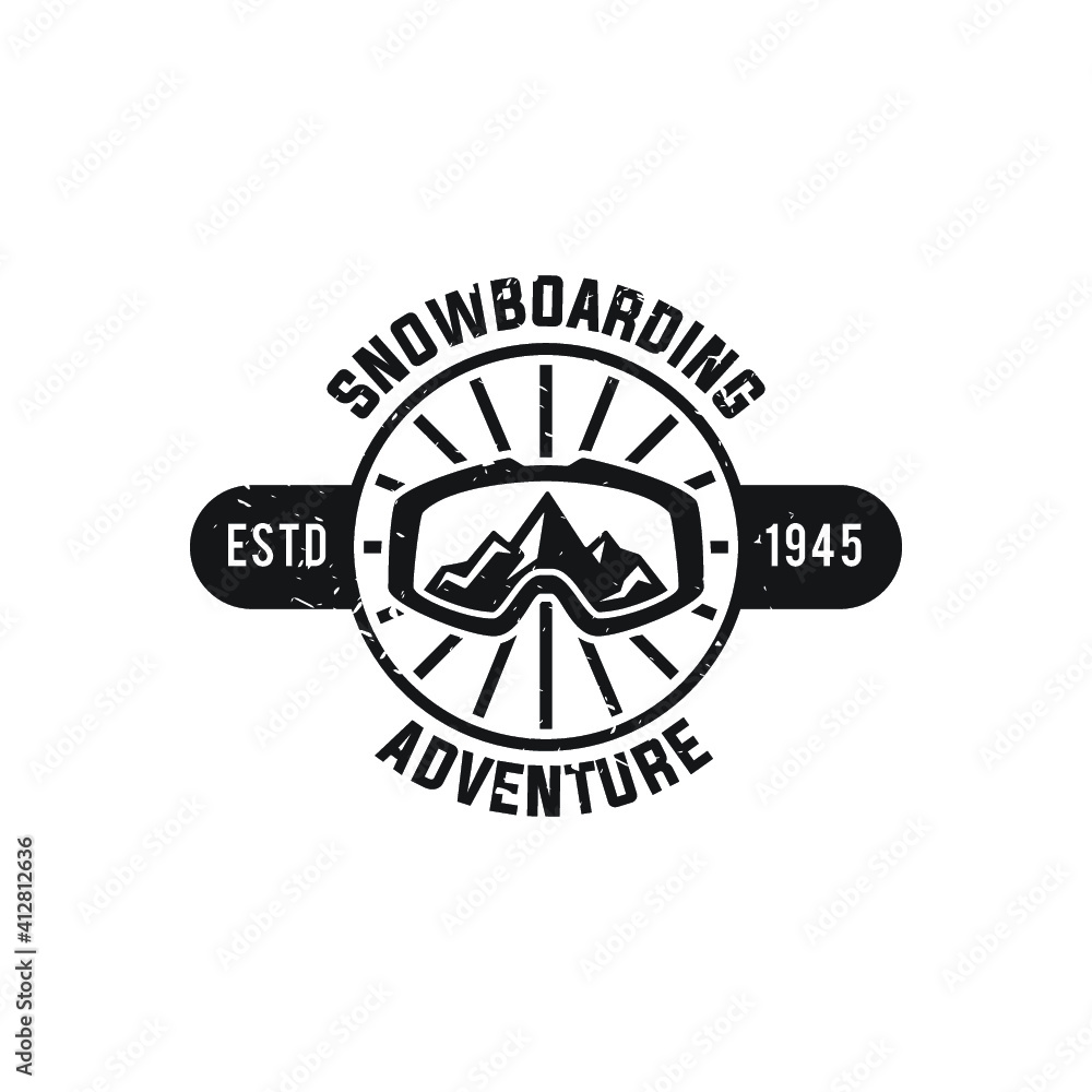 Obraz premium Snowboarding Club Flat Vector Icon 