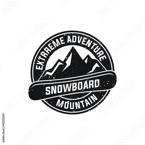 Snowboarding Club Flat Vector Icon 