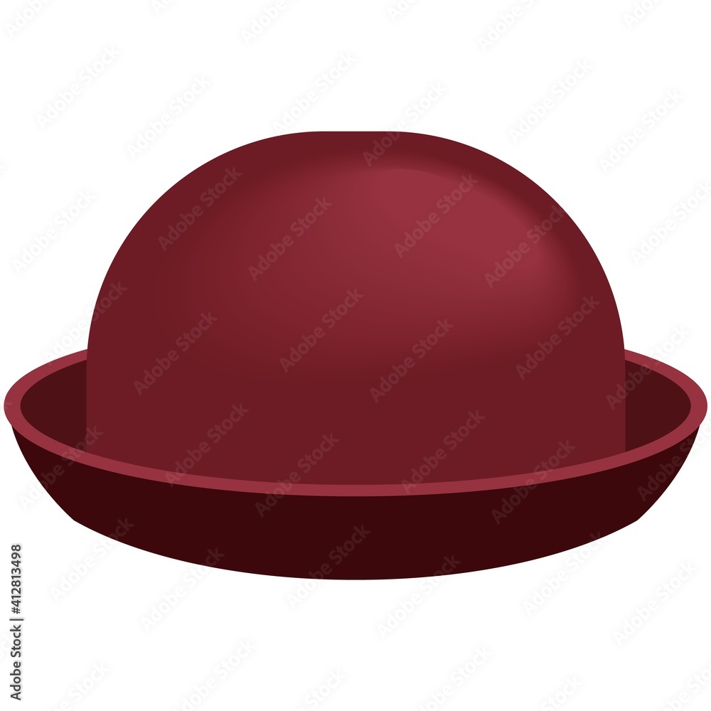 Fototapeta premium Fashion female fedora bowler hat isolated flat vector