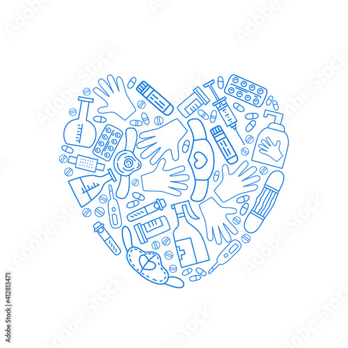 Covid-19 protect. Medicine vector Illustration