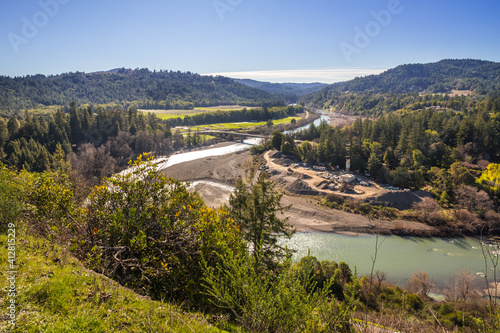 Eel river valley in California  viewed from above panorama