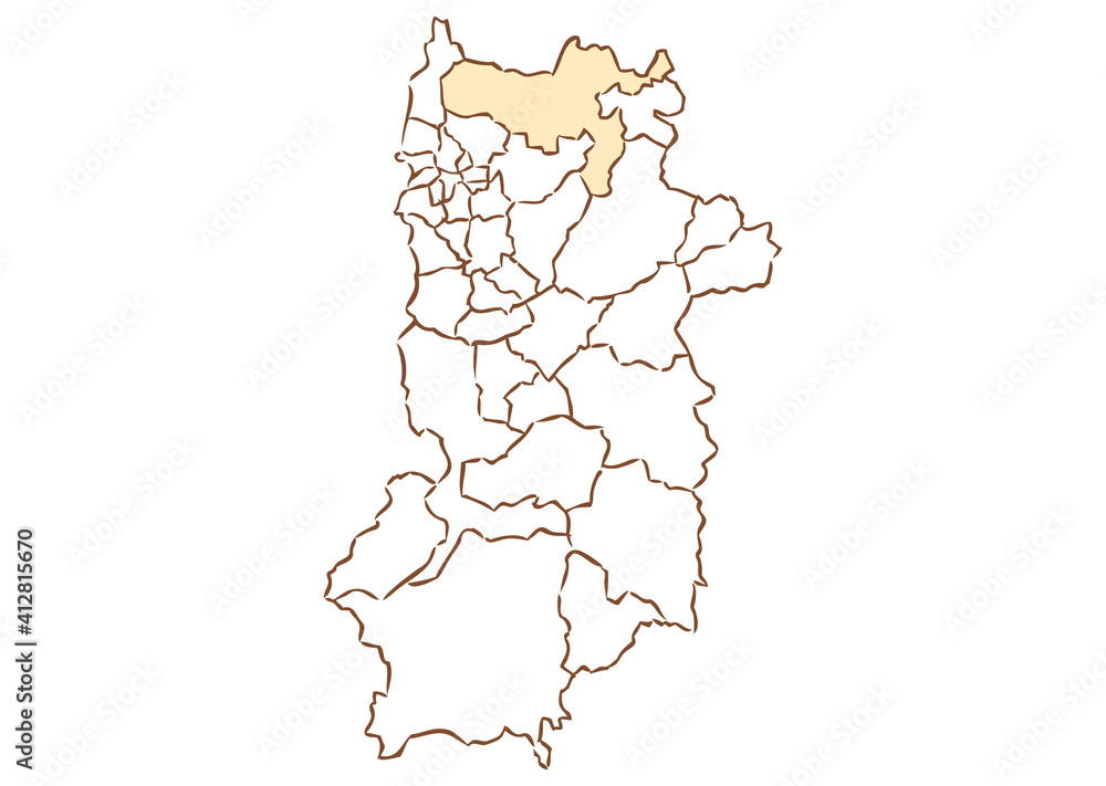奈良県	奈良市　都道府県別・行政区域マップ