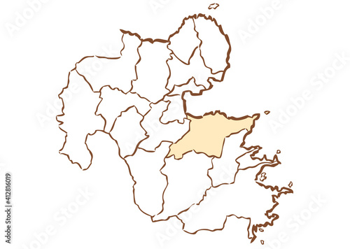 大分県 大分市 都道府県別・行政区域マップ