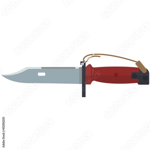 Steel attack knife dangerous weapon isolated on white