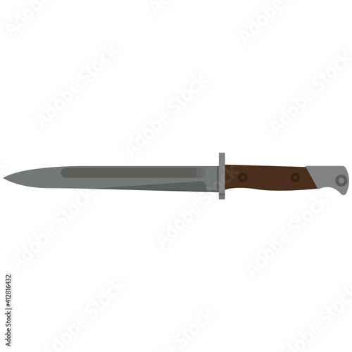 Vector bayonet knife isolated on white background