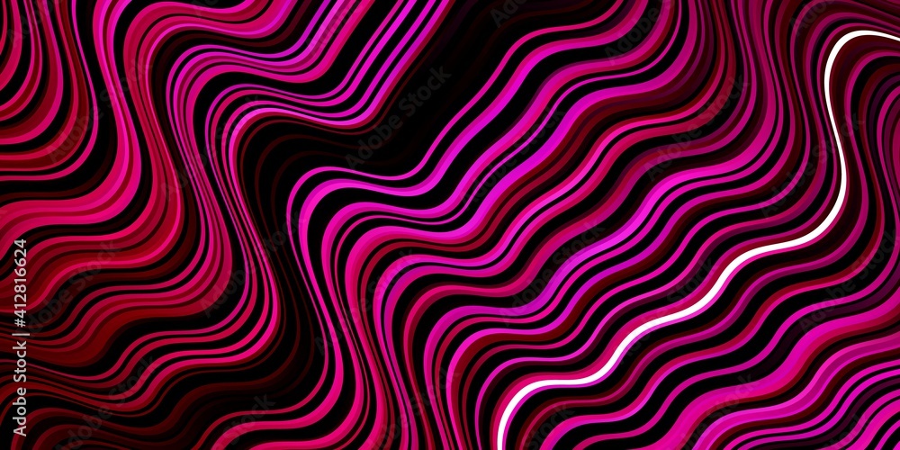 Dark Pink vector texture with wry lines.