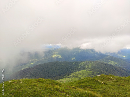 clouds over the mountains