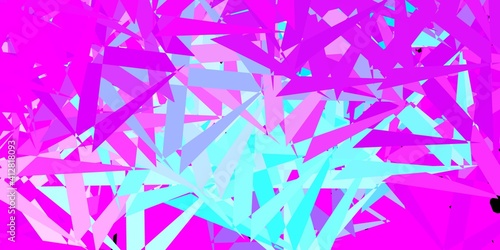Light pink, blue vector backdrop with triangles, lines.