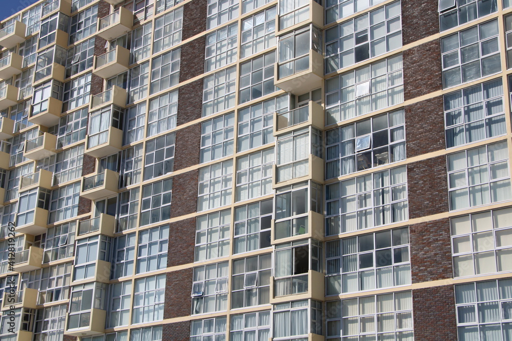 Nondescript apartment block features