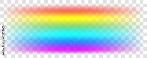 Realistic Spectrum Colour Rainbow on Transparent Background