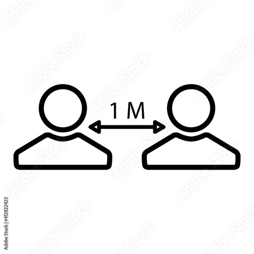 Social Distancing Icon Design Vector Template
