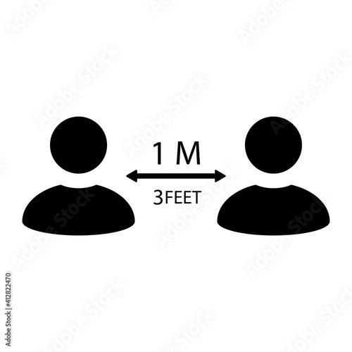Social Distancing Icon Design Vector Template