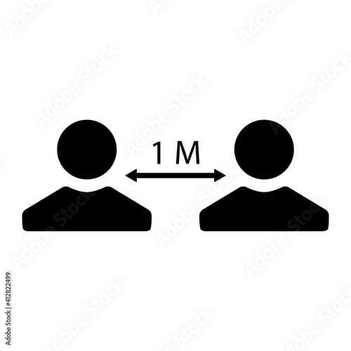 Social Distancing Icon Design Vector Template