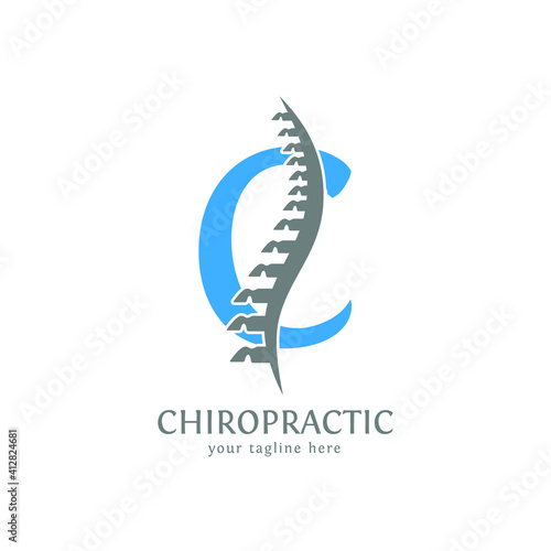 chiropractic logo design vector 